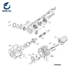China MAIN PUMP REPAIR KIT T5VP2D25 FOR CRAWLER EXCAVATOR R55-7 - R55-7 HYDRAULIC on sale