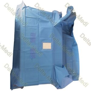 Thyroid Surgical T Drape With Square Fenestration And Tube Holders