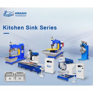 Hwashi Inox SS304 Kitchen Double Sink Seam Welding Machine and Stainless Steel