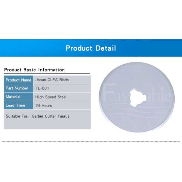 TL - 001 Cutter Knife Blades pivex 55 Deg Suitable For Gerber Cutter Taurus