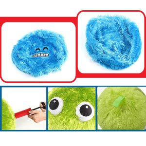 23cm Fuzzy Emoj Hairy Inflatable Ball with Fuzzy Monster Design Age Range 14