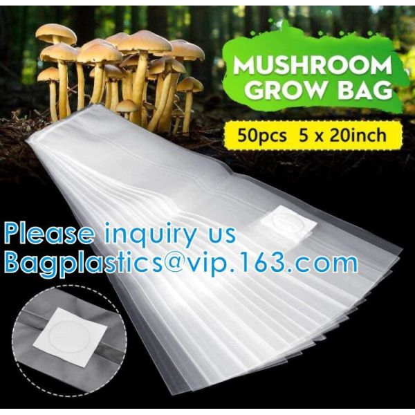 Quality Autoclavable Mushroom Grow Bags Bulk with Microporous Filter Patchs - Large 8"x5"x20" Extra Thick 80 Micron wholesale