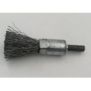 China Heavy Duty 19mm OD Screw Shank Steel Wire Crimped End Brush for Paint Removal Tool on sale