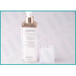 40 ML Square MS Resin Cosmetic Pump Bottle , Classic Cosmetic Lotion Bottles
