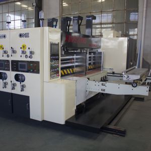 Flexo Gluing Printing Slotting Die Cutting Machine For Making Box PLC Control