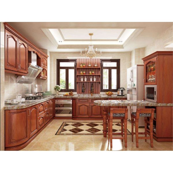 Self Assemble Wood Kitchen Furniture Waterproof Cupboard with Faucet Accessories