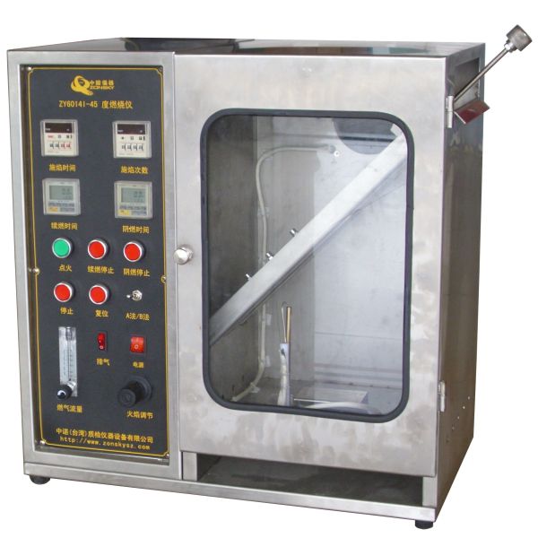 Textile Burning Behavior Testing Equipment / 45 Degrees Damaged Area and