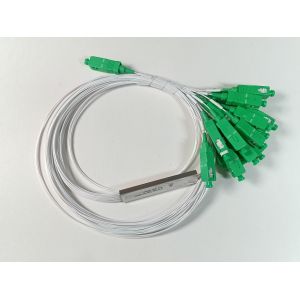 Plastic Bag Packing White Color SCAPC PLC Fiber Optical Splitter 1 IN 16 OUT