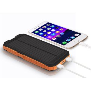 Compass Equipped Solar Powered Portable Charger With Camping Lamp