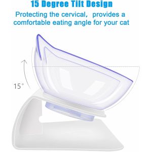 Elevated 15 Degree Tilted Raised Cat Bowls ABS Material