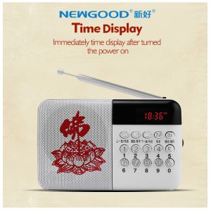 Buddhist dc 5v mini speaker portable digital radio mp3 player with usb input