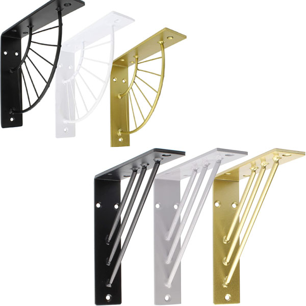 Standard Industrial Decor Iron J Hook Brackets Wall Angel Corner L Bracket with Lip