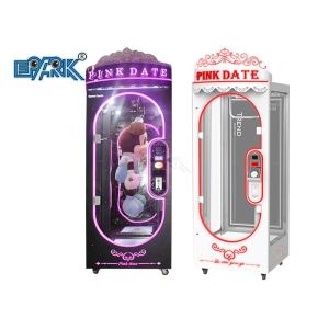 Plastic Coin Operated Vending Machine Pink Date Cut Prize Kids Game Machine