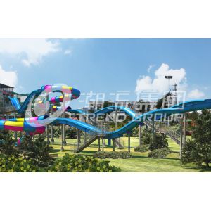 Galvanized Carbon Steel Tube Fiberglass Water Slides for Amusement Waterpark in Gaint Park