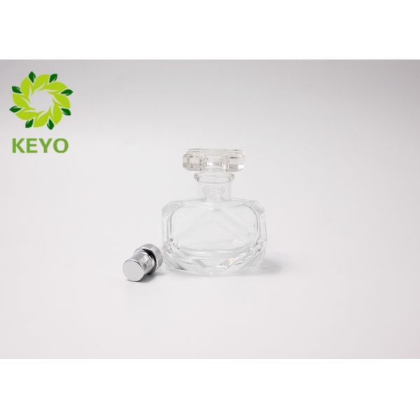 Quality Hexagon Shape Glass Perfume Bottles 30ml With Silver Aluminum Sprayer wholesale