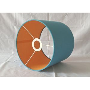 D240*H200MM Blue TC Small Drum Shade E14 E27 With Copper Fabric Inner