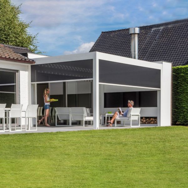 Custom 200mm Blade Adjustable Motorized Aluminum Pergola