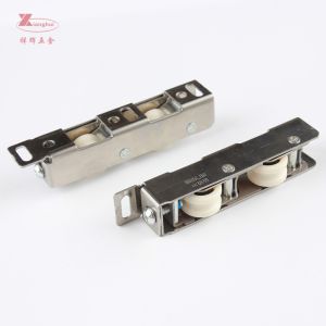 Iron Frame Copper Plating Aluminum Profile Double Door Rollers with U Groove and