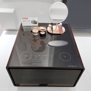 Living Room Furniture Modern Mini Side Table with Wireless Charging Refrigerator