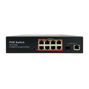 Latest POE-S1108GB 8xGigabit PoE + 1xGE RJ45 & 1xGE SFP Uplink IEEE802.3af/at PoE Switch (Built-in 150W Power Source)