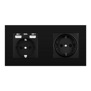 Wall 3 frame power socket eu grounded electrical plug,socket with usb PC panel