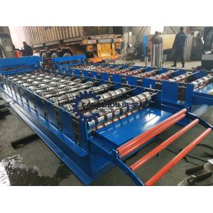 PPGI / GI Material Steel Tile Roll Forming Machine PLC Control With Fast Speed