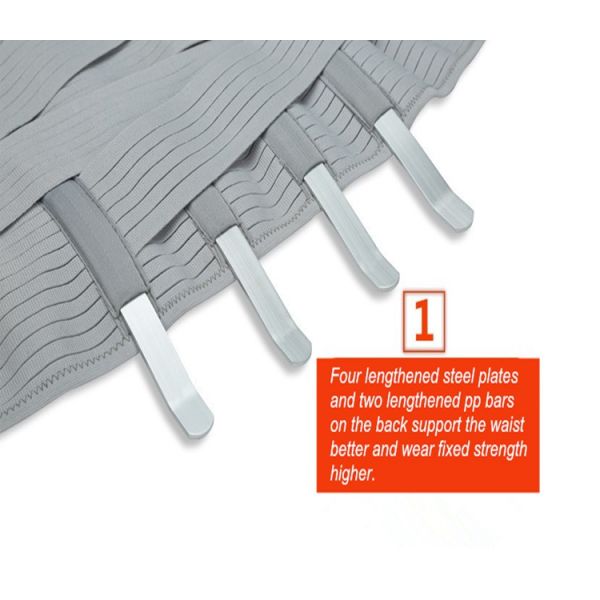 Medical Steel Plate Waist Back Support Belt , Waist Protection Belt Grey Color