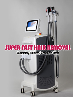 E-light ipl rf nd yag laser multifunction machine , skin rejuvenation and hair