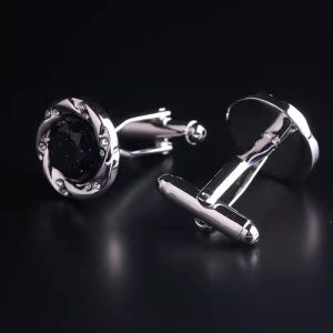 Star Crystal Mens Diamond Cufflinks Alloy Plating Color For Shirt 15mm Size