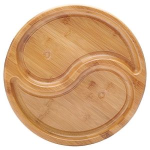 Customized Design Bamboo Serving Tray Wood Platter With Two Component