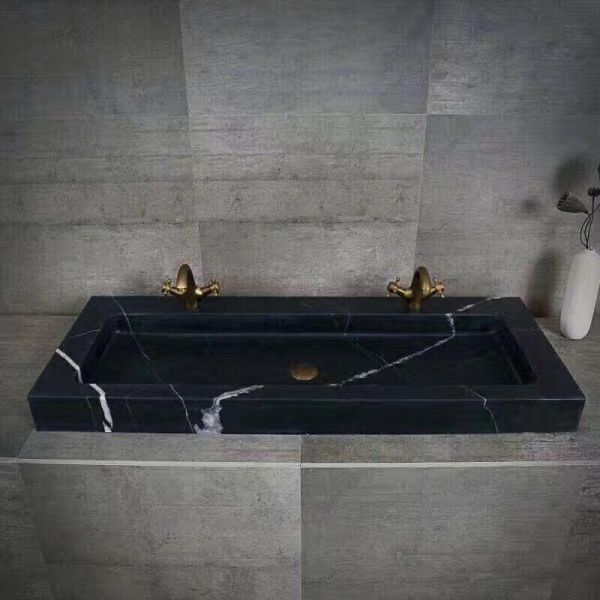 Good Quality Low price Nero Marquina marble bathroom vanity wash basins on sale