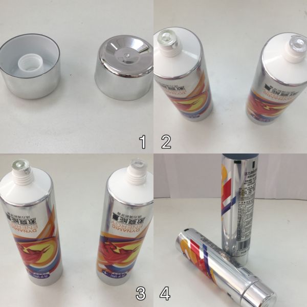 Squeezable Coating AL Laminated Toothpaste Containers With Metallic Round Cap