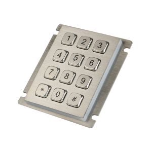 Bank ATM Matrix Panel Mount Keypad IP67 Rated 12 Keys Metal Stainless Steel