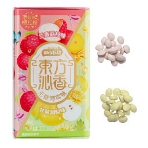 China Citri Grandis Exocarpium Litchi Pear Mints Lozenge Sugar Free Mint Candy Manufacturer on sale