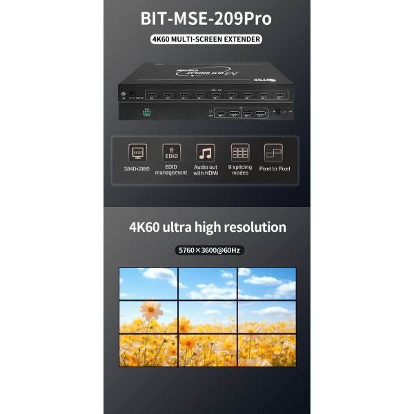 Bitvisus Multi Screen Video Wall Controller 4k Supports Various Input/Output Configurations, Suitable For Complex EnvironmentsBIT-MSE-209PRO