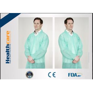 Dustproof PP Colored Disposable Scrubs And Lab Coats With Hook Loop Closure