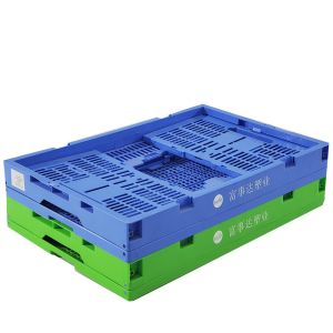Multi-functional Foldable Mesh Plastic Storage Crate for Stackable Collapsible