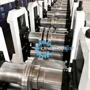 Steel Profile Two Sizes Stud Roll Forming Machine With Hydraulic Punching