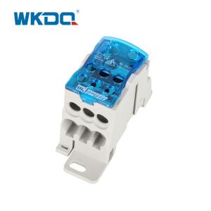 Cheap Din Rail UKK 125A Unipolar Mini Electrical Power Distribution Terminal Block , Screw Connector Block In Blue and Grey for sale