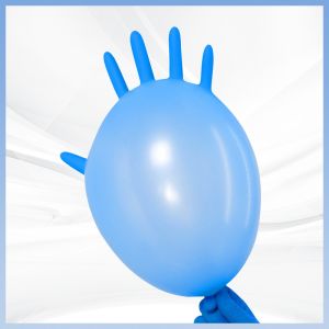Disposable 9 Inch Blue Synthetic Nitrile Gloves Resistant to Chemicals Suitable
