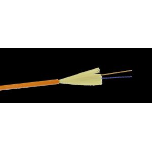 PVC / LSZH Duplex Round Breakout Fiber Optic Cable With Embedded Sheath Strand