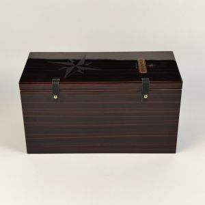 Custom Luxury High Glossy Multiple Wine Wooden Box with Velvet Lining and