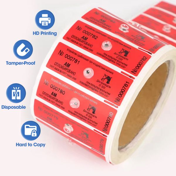Quality Permanent Tamper Detection Labels Magnetic Impact Shows Irreversible Change wholesale