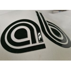 Custom Heat Transfer Embossed Leather Patches 3D Logo On Suede , Clothes TPU