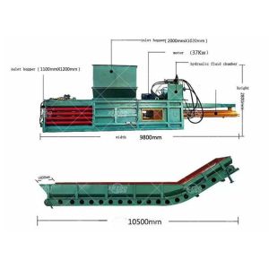 120T Automatic Horizontal Baler Hyd Cotton Compactor For Waste Plastic Bottles