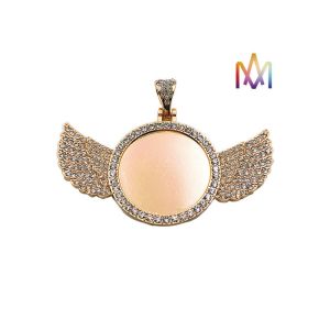 Antifatigue Rustproof Round DIY Jewelry Charms With Wings