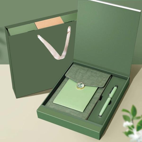 Quality 3D Color Clasp Customization Notebook Multi-Pocket Design Gift Box Pen Thermos Set wholesale