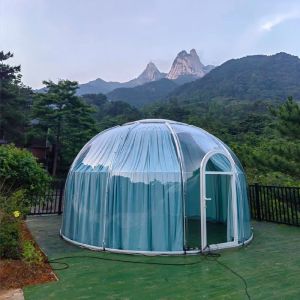 PC Transparent Dome House Clear Bubble Tents With Lighting System And UV