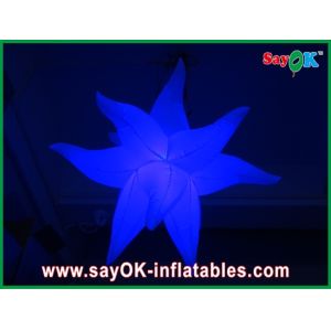 Purple Green Fireproof Giant Inflatable Stars LED Light For Party Decorations