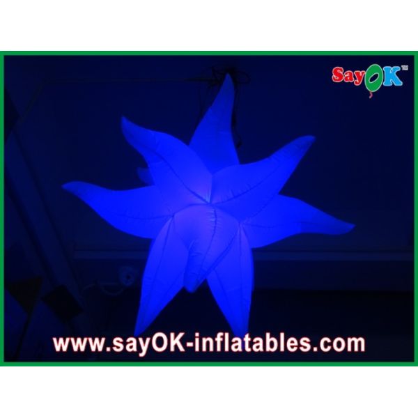 Purple Green Fireproof Giant Inflatable Stars LED Light For Party Decorations